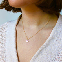 Load image into Gallery viewer, Tiny Initial B Charm Necklace in Pure 14k Gold