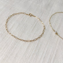 Load image into Gallery viewer, Pearl and 14k Gold Chain Bracelet Set