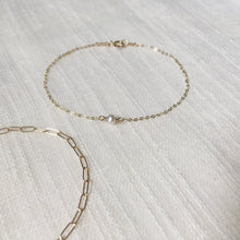 Load image into Gallery viewer, Pearl and 14k Gold Chain Bracelet Set