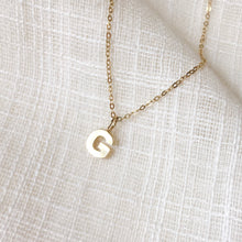 Load image into Gallery viewer, 14k Gold Tiny Initial G Pendant Necklace