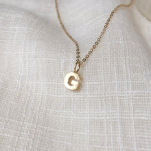 Load image into Gallery viewer, 14k Gold Tiny Initial G Pendant Necklace