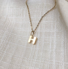 Load image into Gallery viewer, Dainty Letter H Pendant Necklace in 14k Gold