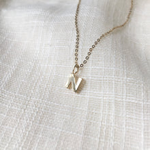 Load image into Gallery viewer, 14k Gold Tiny Letter N Pendant Necklace