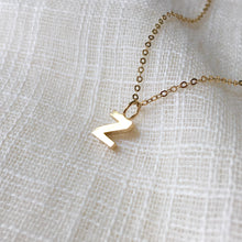 Load image into Gallery viewer, Tiny Initial Z Pendant Charm Necklace in Solid 14k Gold