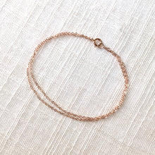 Load image into Gallery viewer, Dainty Double Chain Bracelet in Solid Rose Gold