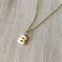 Load image into Gallery viewer, Monogram Letter Necklace in Pure 14k Gold