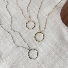 Load image into Gallery viewer, Karma Eternity Ring Necklace in Pure 14k Gold