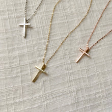 Load image into Gallery viewer, Gold Cross Pendant Necklace in Pure 14k Gold