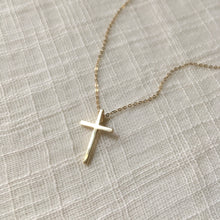 Load image into Gallery viewer, Gold Cross Pendant Necklace in Pure 14k Gold