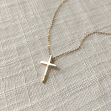 Load image into Gallery viewer, 14k Gold Simple + Dainty Cross Pendant Necklace
