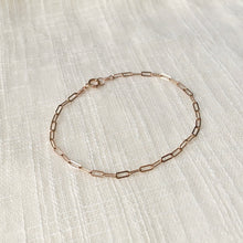 Load image into Gallery viewer, 14k Rose Gold Paperclip Cable Chain Bracelet