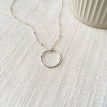 Load image into Gallery viewer, Sterling Silver Gold Eternity Karma Ring Necklace