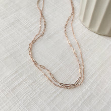 Load image into Gallery viewer, Minimal + Modern Dual Paperclip Chain Necklace in 14k Rose Gold