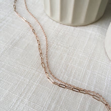 Load image into Gallery viewer, Minimal + Modern Dual Paperclip Chain Necklace in 14k Rose Gold