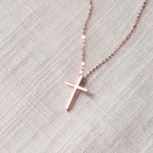 Load image into Gallery viewer, Gold Cross Pendant Necklace in Pure 14k Gold