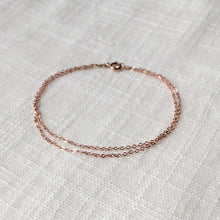 Load image into Gallery viewer, Dainty Double Chain Bracelet in Solid Rose Gold