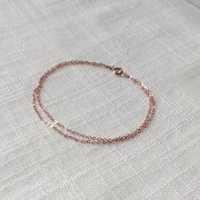 Load image into Gallery viewer, Dainty Double Chain Bracelet in Solid Rose Gold