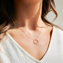 Load image into Gallery viewer, 14k Gold Karma + Eternity Ring Necklace