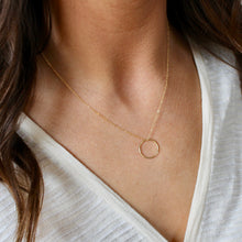 Load image into Gallery viewer, 14k Gold Karma + Eternity Ring Necklace