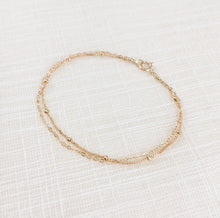 Load image into Gallery viewer, Delicate 14k dual chain bracelet