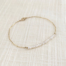 Load image into Gallery viewer, Freshwater Pearl Bar Bracelet in Pure Gold