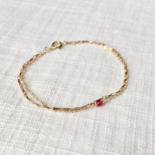 Load image into Gallery viewer, Dual Chain Gemstone Bracelet in Solid 14k Gold