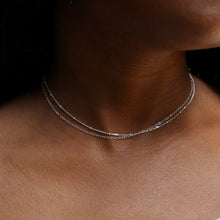 Load image into Gallery viewer, Dainty Dual Chain Necklace in 14k White Gold