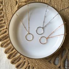 Load image into Gallery viewer, Sterling Silver Gold Eternity Karma Ring Necklace