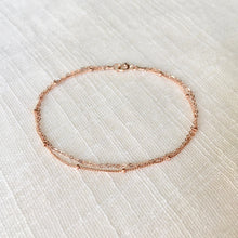 Load image into Gallery viewer, 14k Rose Gold Dual Chain Bracelet