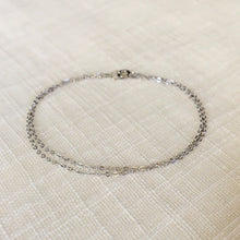 Load image into Gallery viewer, Dainty Double Chain Bracelet in Solid White Gold