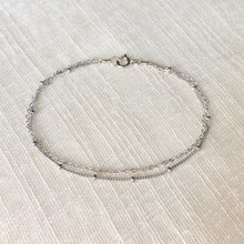 Load image into Gallery viewer, White Gold Dual Chain Bracelet