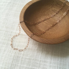 Load image into Gallery viewer, Simple Paper Clip Chain Necklace in 14k Solid Rose Gold