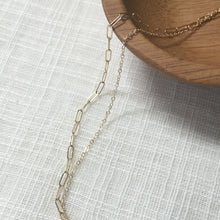 Load image into Gallery viewer, Minimal + Modern Dual Chain Necklace in 14k Gold