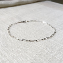 Load image into Gallery viewer, 14k White Gold Modern Paperclip Chain Anklet