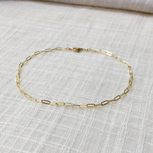 Load image into Gallery viewer, 14k Gold Simple Paperclip Chain Anklet
