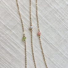 Load image into Gallery viewer, 14k gold and tiny gemstone necklace