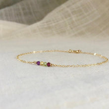 Load image into Gallery viewer, 14k gold custom birthstone bracelet for mom