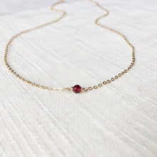 Load image into Gallery viewer, Simple 14k birthstone necklace