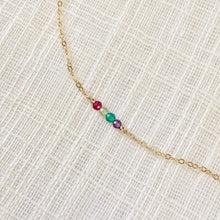 Load image into Gallery viewer, Custom Birthstone Mommy Necklace in Pure 14k Gold