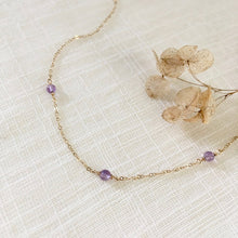 Load image into Gallery viewer, Simple Amethyst Necklace in 14k Gold