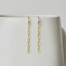 Load image into Gallery viewer, Pure 14k gold chain link earrings