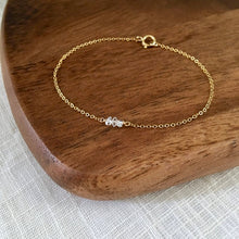 Load image into Gallery viewer, Herkimer quartz bracelet in 14k gold