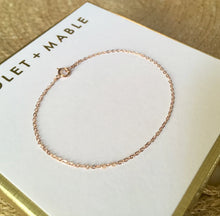 Load image into Gallery viewer, Simple 14k Rose Gold Cable Chain Bracelet