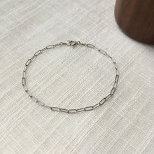Load image into Gallery viewer, White Gold Modern Cable Chain Bracelet