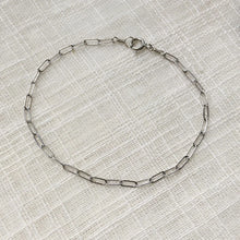 Load image into Gallery viewer, White Gold Modern Cable Chain Bracelet