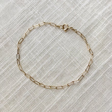 Load image into Gallery viewer, 14k Gold Paperclip Cable Chain Bracelet