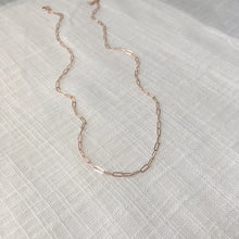 Load image into Gallery viewer, Simple Paper Clip Chain Necklace in 14k Solid Rose Gold
