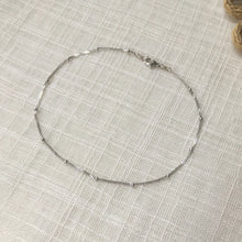 Load image into Gallery viewer, Tiny Beaded Chain Anklet in Pure White Gold