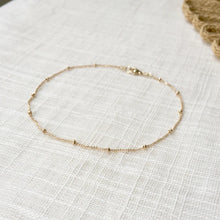 Load image into Gallery viewer, Tiny Beaded Chain Anklet in Pure 14 Gold