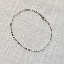Load image into Gallery viewer, 14k White Gold Modern Paperclip Chain Anklet